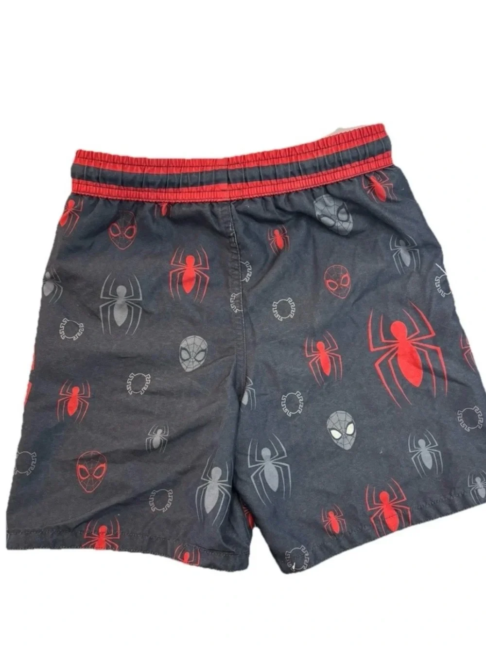 Marvel Spider-Man Boys Swim Set Size 7 Shirt & Swim Trunks Gray Red 2-Piece
